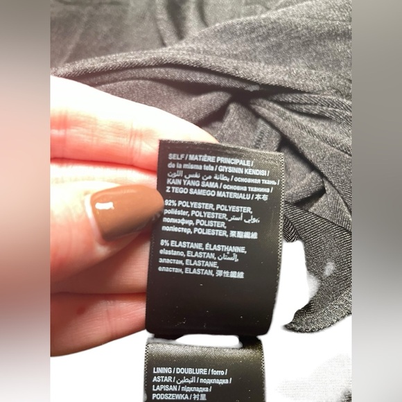 Bebe New NWT Slinky Asymmetrical Black Velvet Halter Neck Dress Size Large - Picture 7 of 7